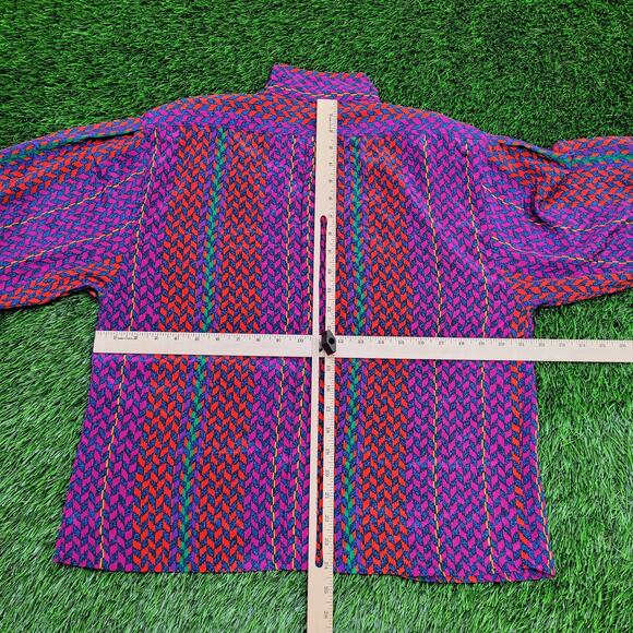 Vintage 90s MOD HIppie Button Shirt Womens Medium 22x24 Purple - Picture 3 of 12